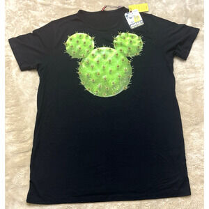 Disney Black Men Shirt Cactus Micky Logo 90year Of Magic Size L